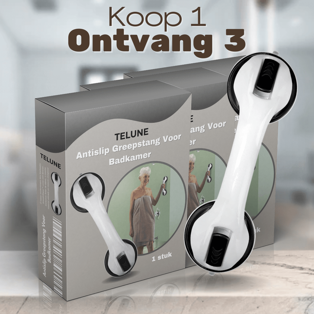 Antislip Greepstang Voor Badkamer – Koop 1, Ontvang 3! - Telune