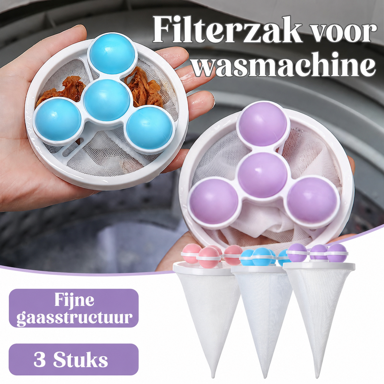 LintAway™ – Drijvende Haar- & Pluizenvanger voor de Wasmachine