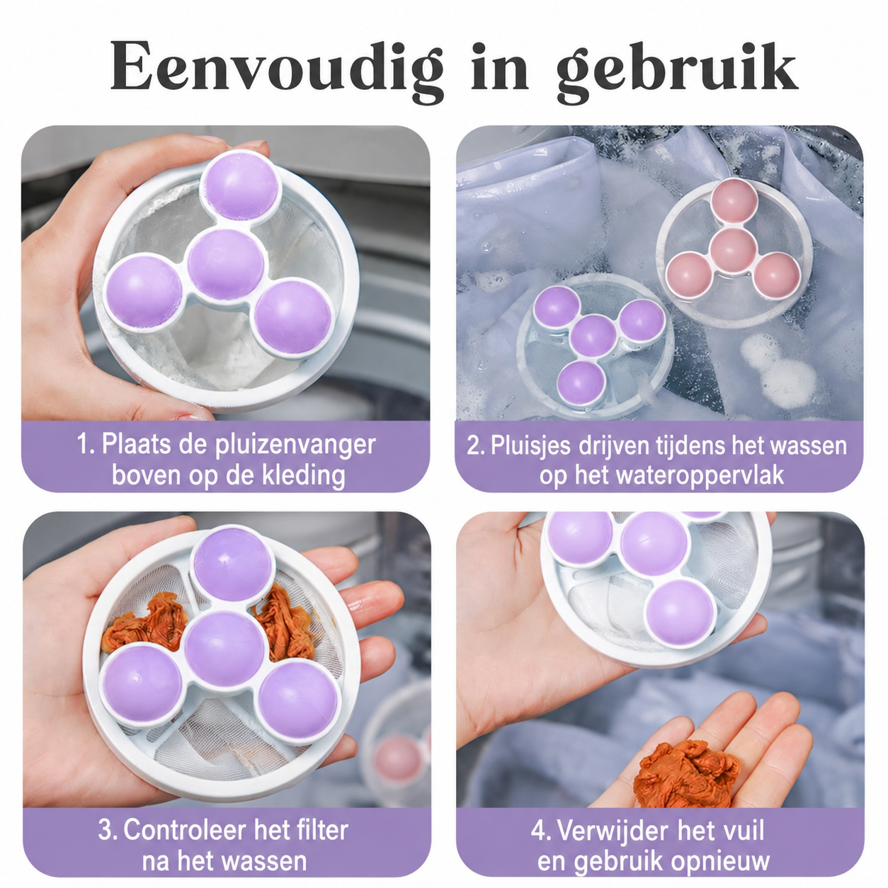 LintAway™ – Drijvende Haar- & Pluizenvanger voor de Wasmachine
