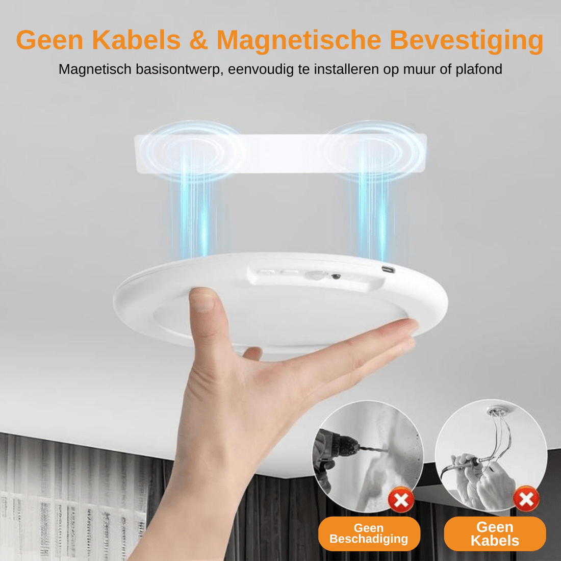 LumiNest™ – Draadloze Plafondlamp met Sensor