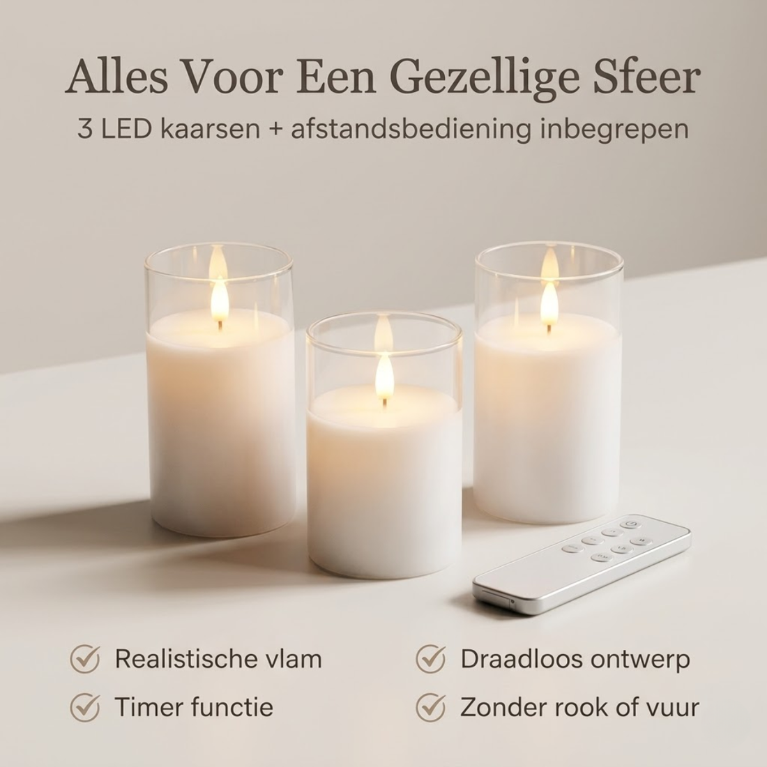 Auralis™ – Sfeervolle LED Kaarsen met Realistische Vlam