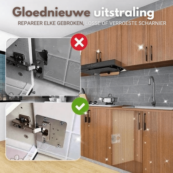 Reparatieplaat voor deurscharnier