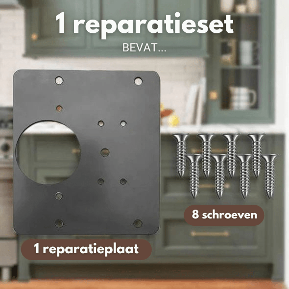Reparatieplaat voor deurscharnier
