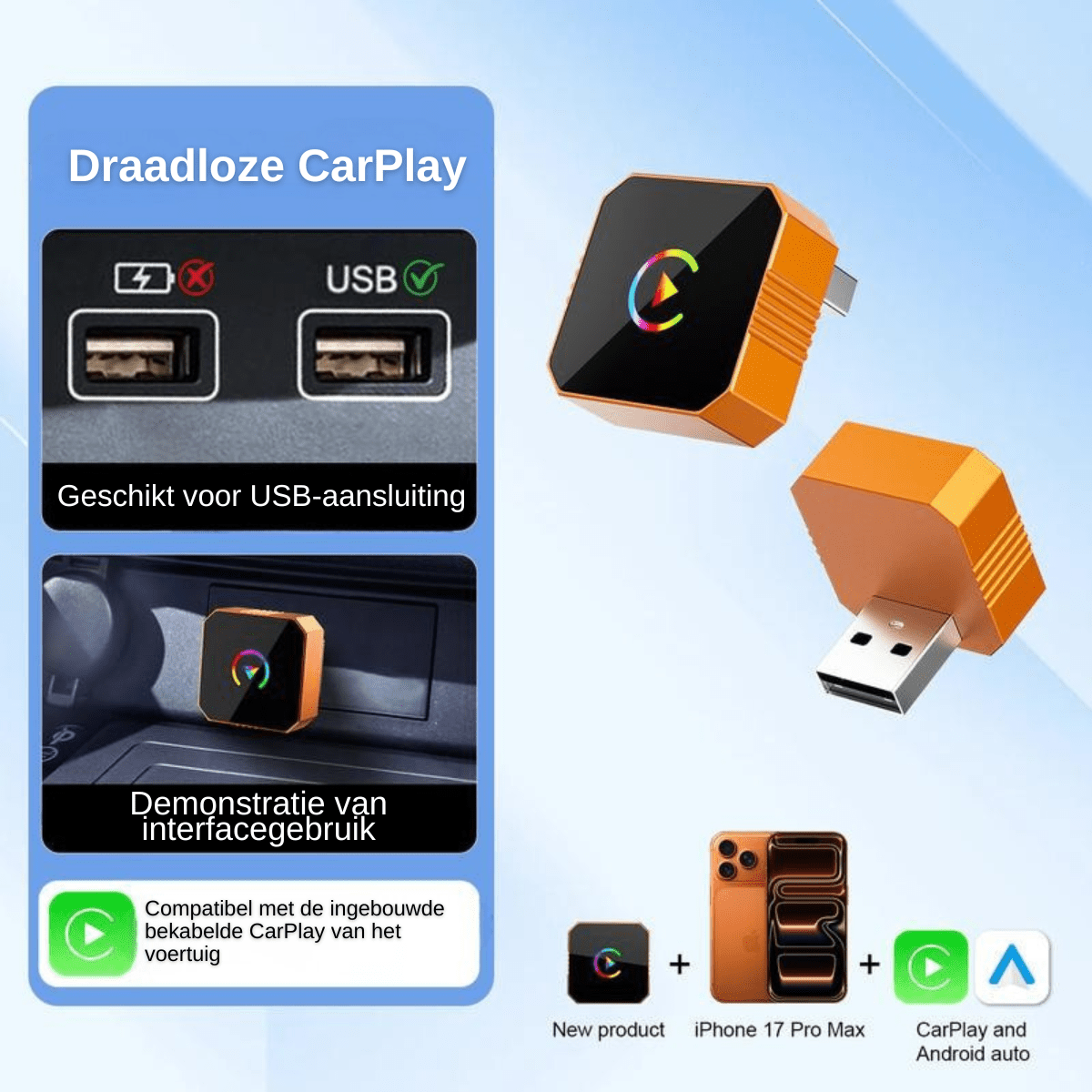 AirLink™ – Draadloze CarPlay & Android Auto Adapter