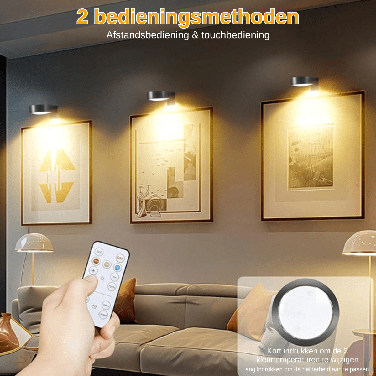 LumiArt™ – Draadloze Schilderij- & Wandlamp