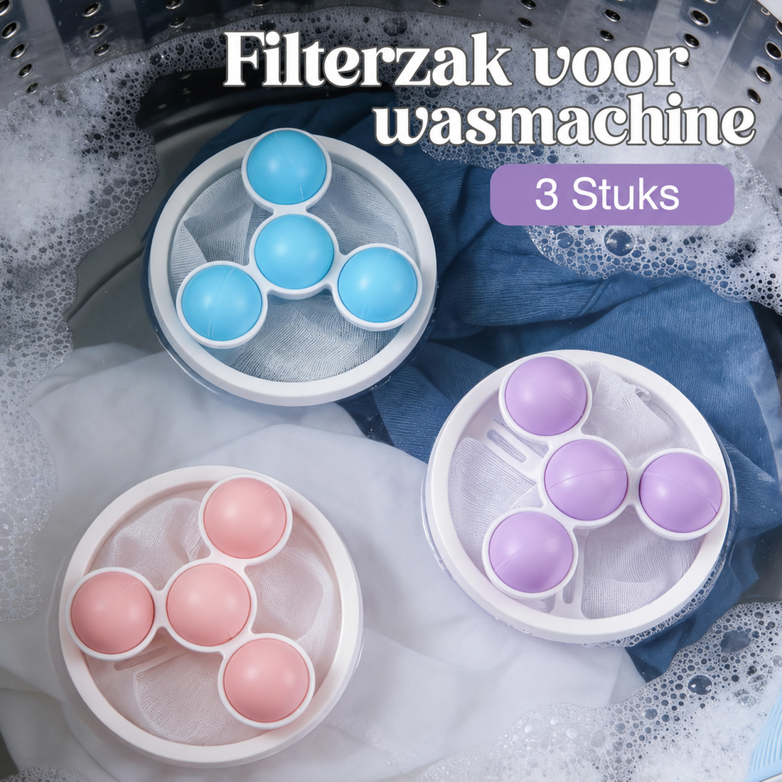 LintAway™ – Drijvende Haar- & Pluizenvanger voor de Wasmachine