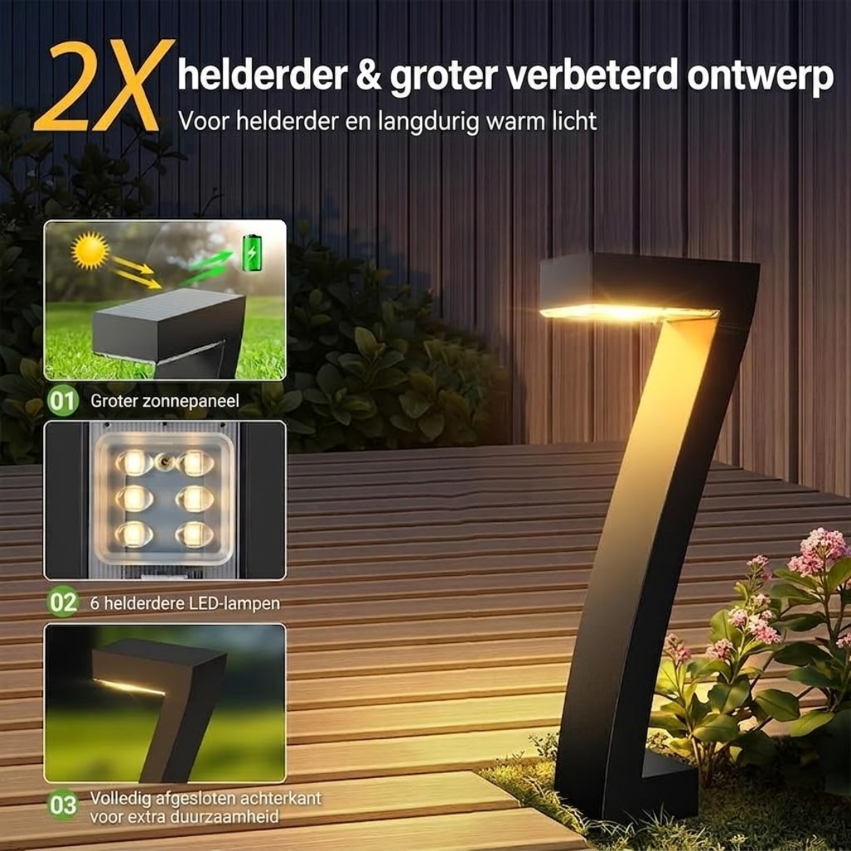 LumaPath™ – Solar tuinlamp met modern lichtdesign