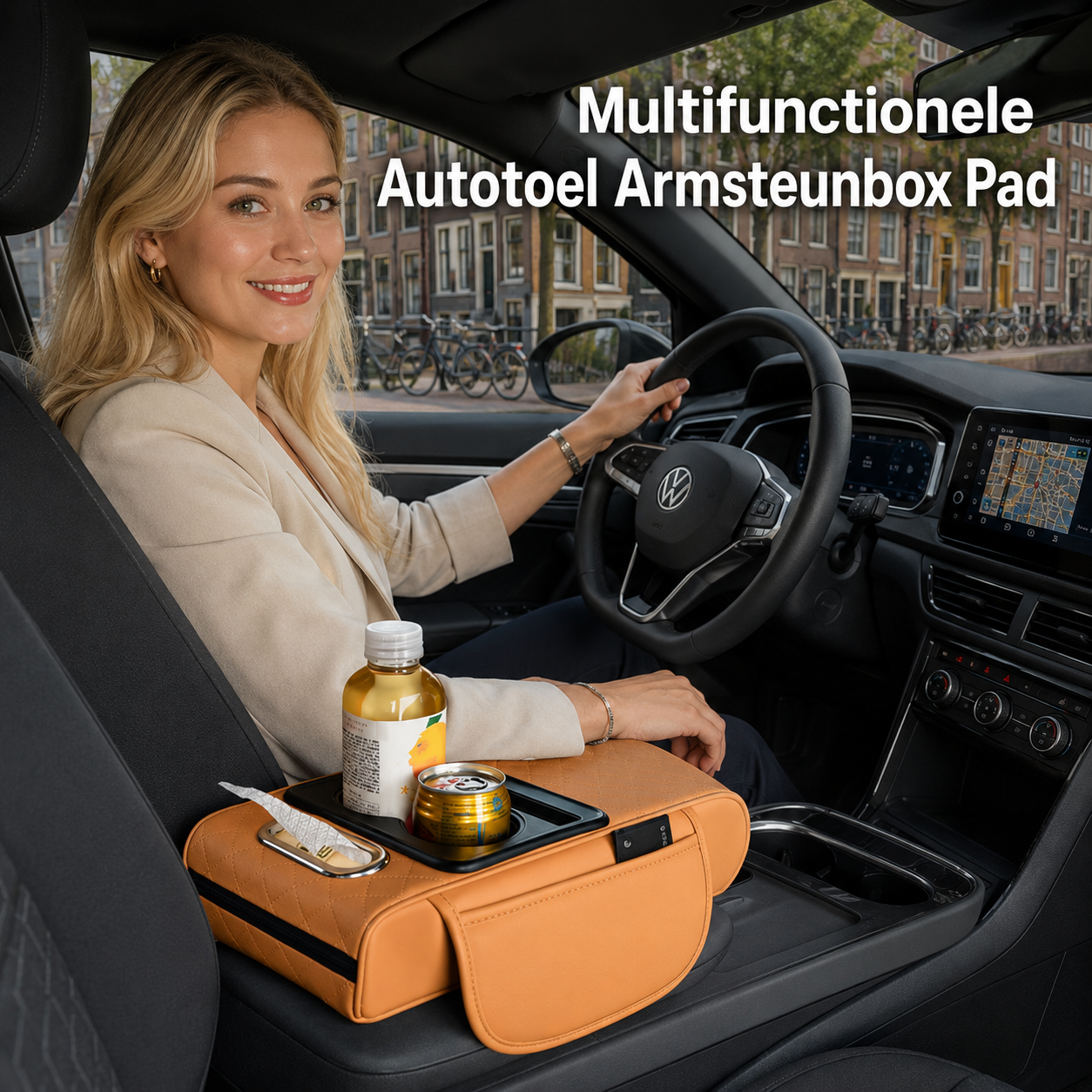 LuxConsole™ – Verhoogde Armsteun met Bekerhouder