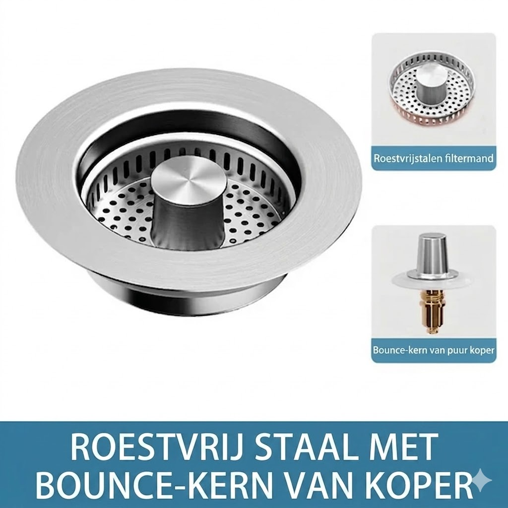 Sinkor™ – Universele Wastafelstopper