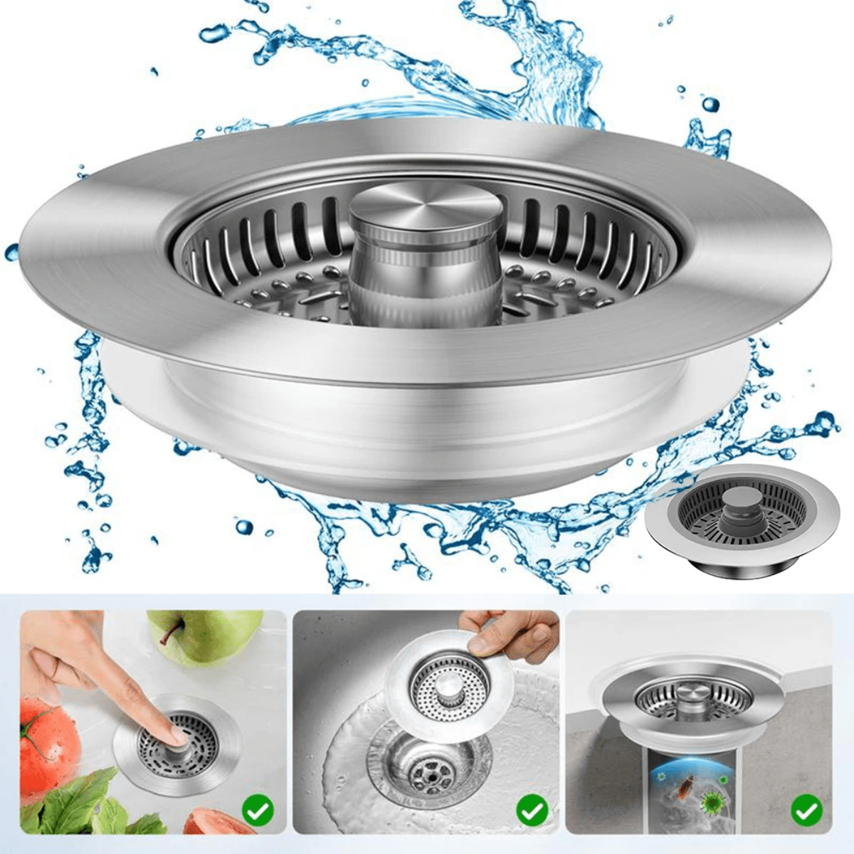 Sinkor™ – Universele Wastafelstopper